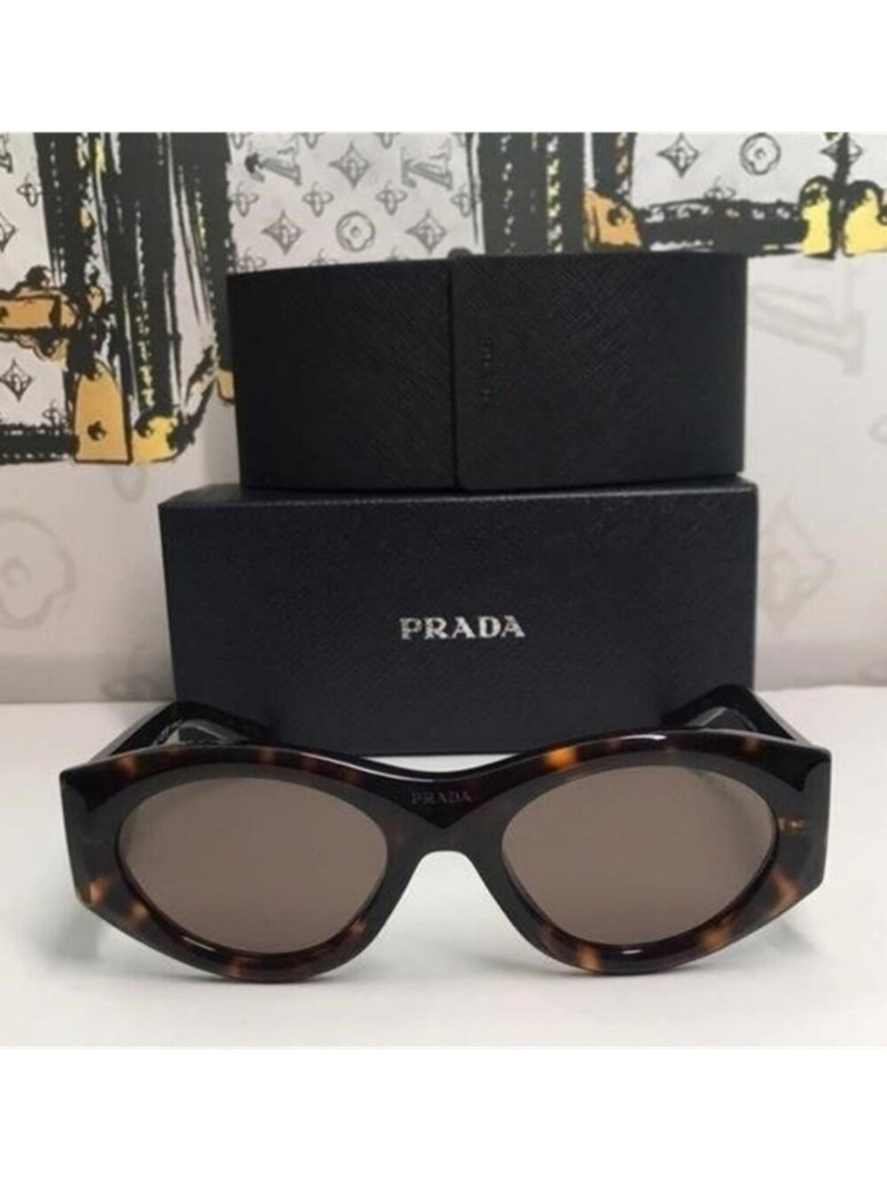New Authentic Prada PR 20ZS Dark Brown Oval Ladies Sunglasses – 2AU06B 53 - Picture 10 of 12